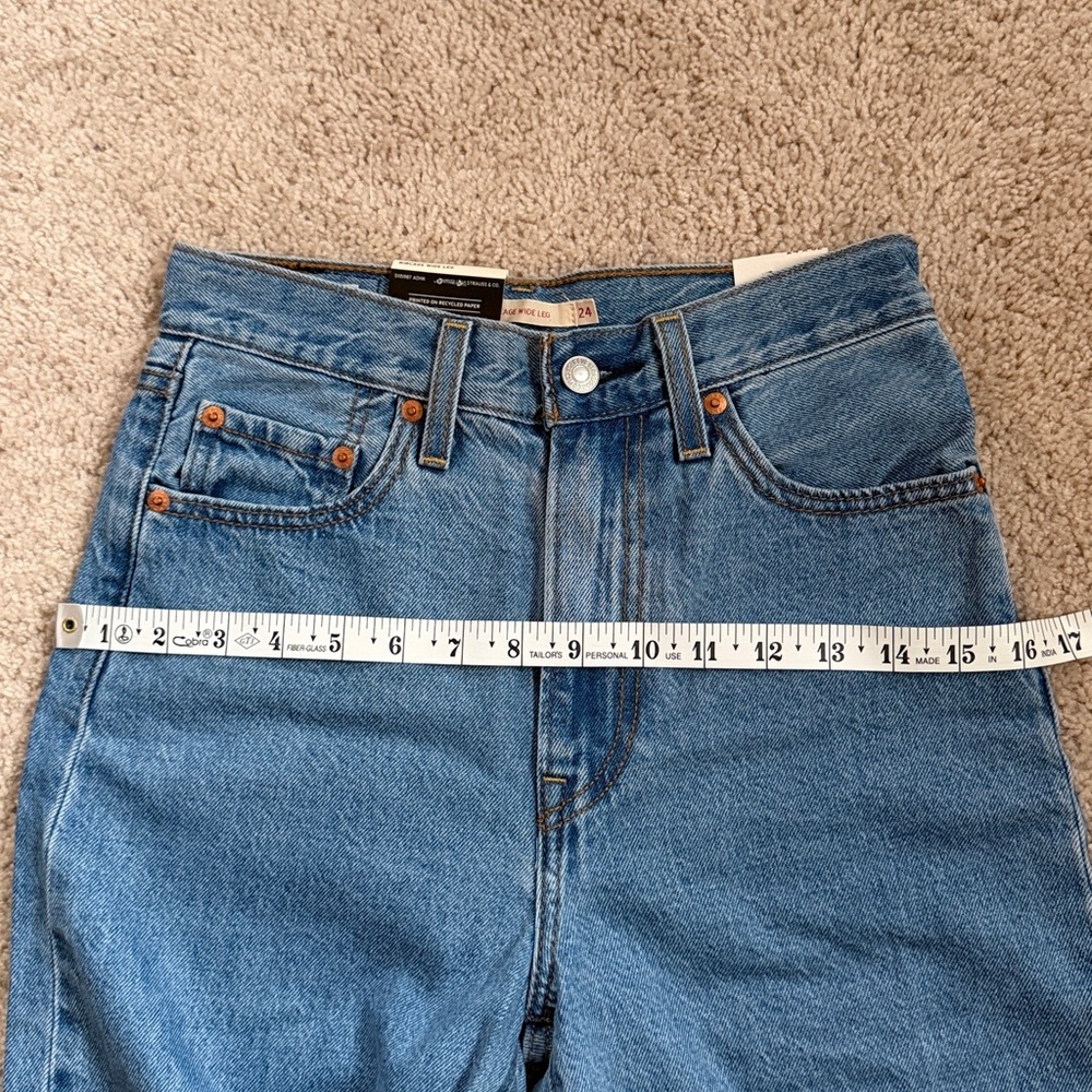 Levi's Medium Blue High-Rise Wide Leg Jeans - Picture 5 of 7
